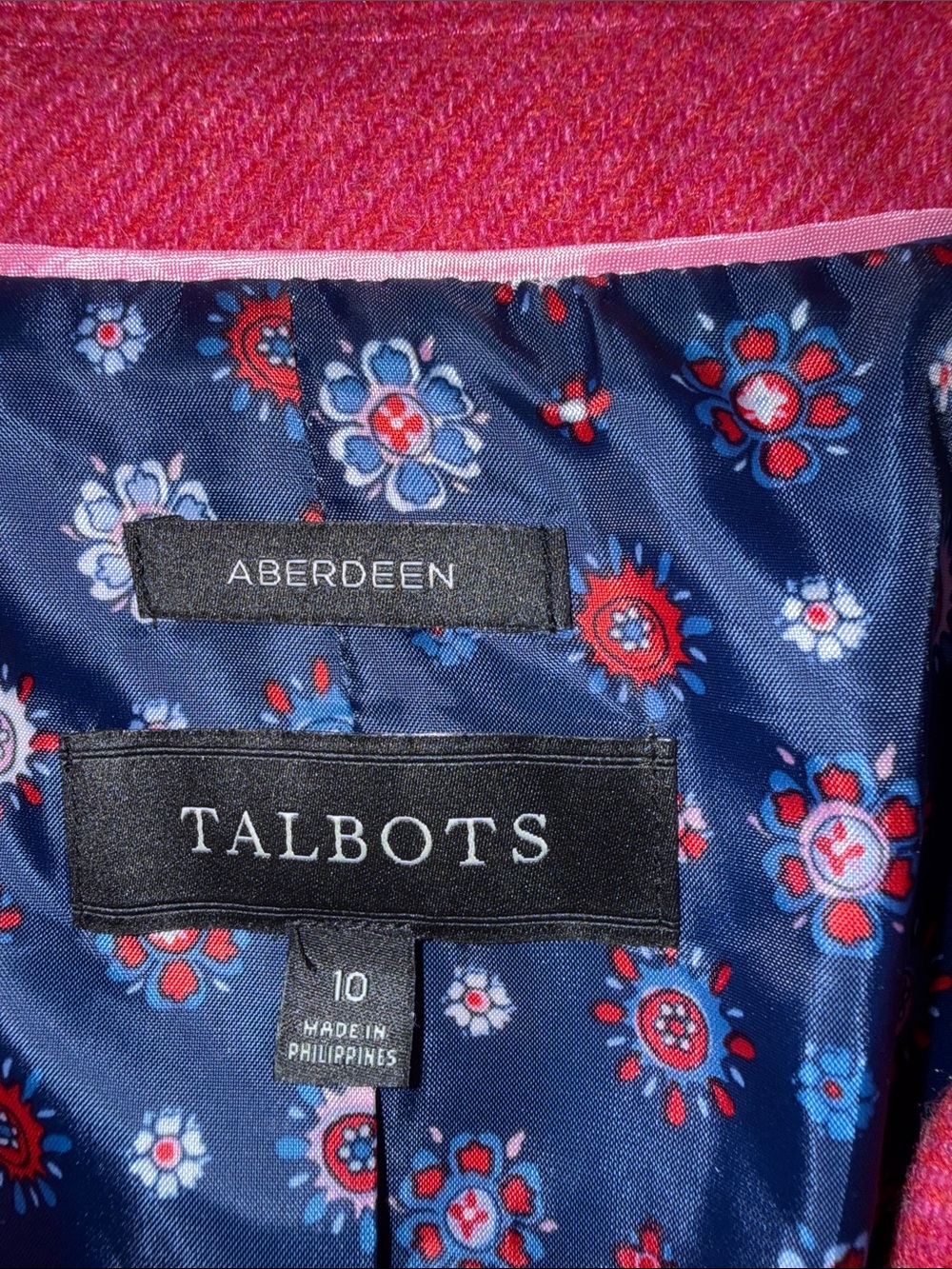 Talbots Bright Pink Wool-Blend Single-Breasted Blazer Aberdeen sz 10 - Picture 4 of 5